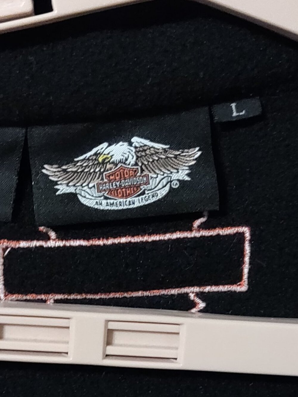 Harley Davidson Women's Black Fleece Jacket With Signature Sleeves Large - Picture 4 of 5